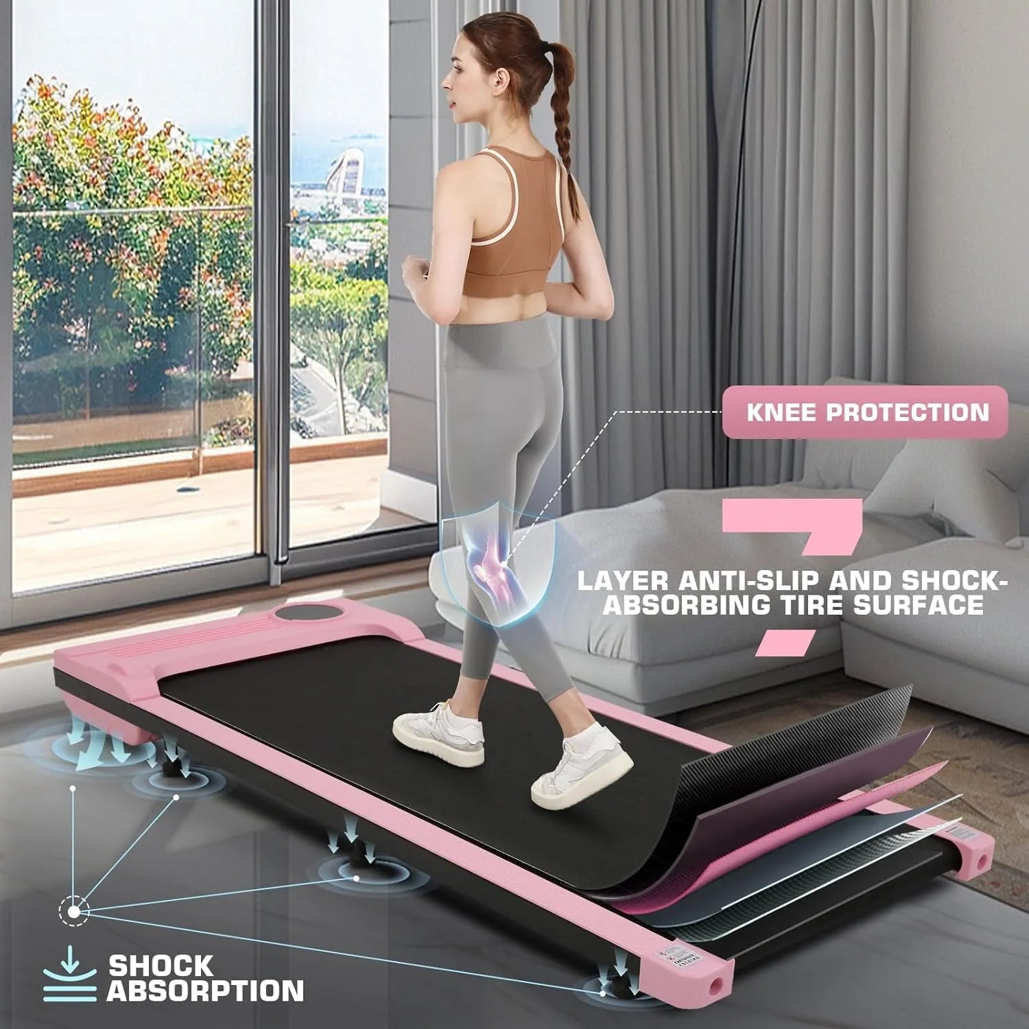Under Desk Treadmill,3 in 1 Walking Pad Treadmill for Home