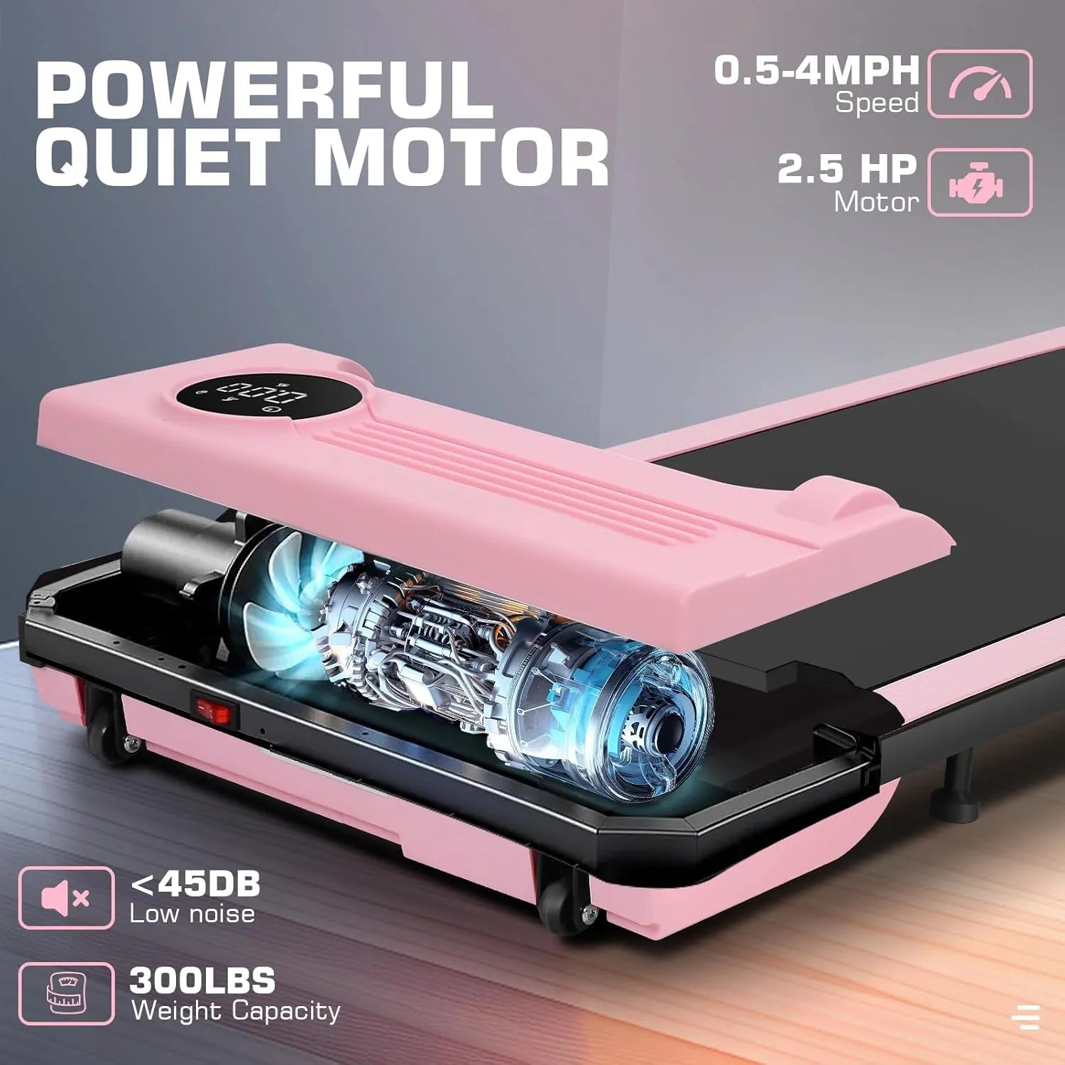 Under Desk Treadmill,3 in 1 Walking Pad Treadmill for Home