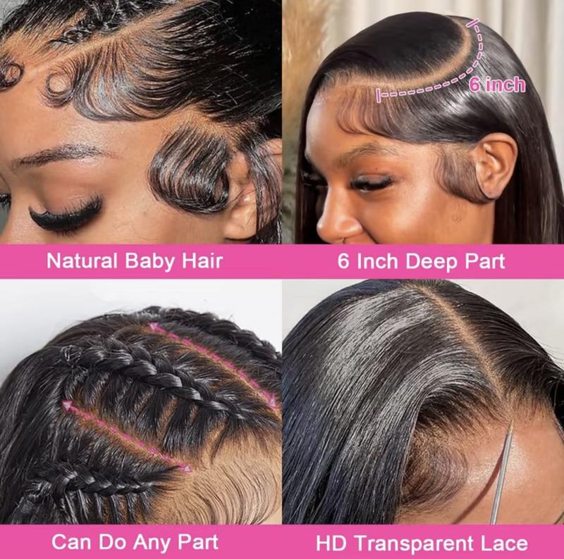 Wigs by Denisse | Silk Straight HD Lace Front Wig — Brazilian Human Hair, 180% Density